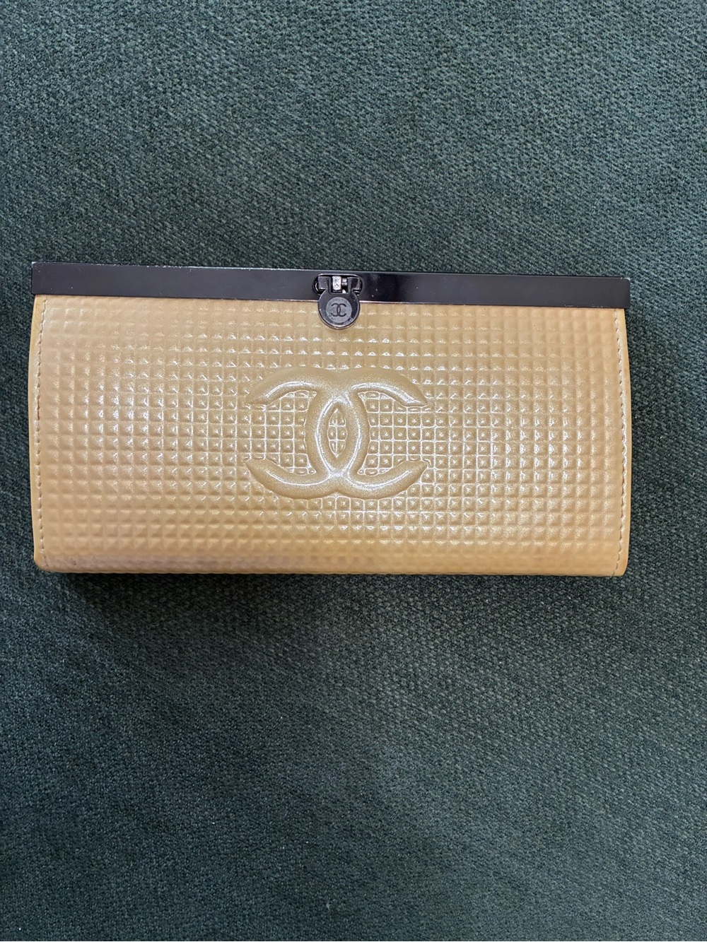 Yellow Patent Wallet with Black Frame Logo